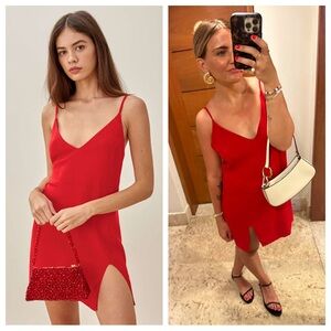 Reformation Marlowe Dress Cherry Red XS